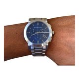  Shop Authentic Burberry The City Blue Dial Silver Steel Strap Watch for Men - BU9363 - Luxxuri