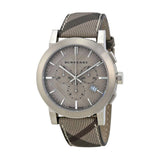  Shop Authentic Burberry The City Smoke Dial Checked Brown Leather Strap Watch for Men - BU9358 - Luxxuri
