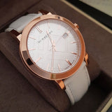  Shop Authentic Burberry The City White Dial White Leather Strap Watch for Women - BU9012 - Luxxuri