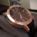 Shop Authentic Burberry The City Brown Dial Brown Leather Strap Watch for Men - BU9013 - Luxxuri