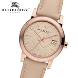  Shop Authentic Burberry The City Beige Dial Brown Leather Strap Watch for Women - BU9014 - Luxxuri