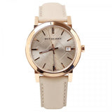  Shop Authentic Burberry The City Beige Dial Brown Leather Strap Watch for Women - BU9014 - Luxxuri