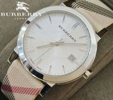  Shop Authentic Burberry The City Nova Silver Dial White Leather Strap Watch for Women - BU9022 - Luxxuri