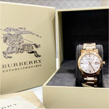  Shop Authentic Burberry The City White Dial Rose Gold Steel Strap Watch for Women - BU9104 - Luxxuri