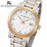  Shop Authentic Burberry The City Diamonds White Dial Two Tone Steel Strap Watch for Women - BU9127 - Luxxuri