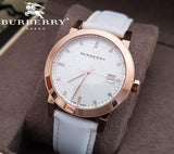  Shop Authentic Burberry The City Diamonds White Dial White Leather Strap Watch for Women - BU9130 - Luxxuri