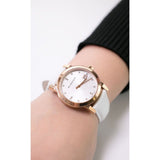  Shop Authentic Burberry The City Diamonds White Dial White Leather Strap Watch for Women - BU9130 - Luxxuri