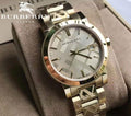  Shop Authentic Burberry The City Gold Dial Gold Steel Strap Watch for Women - BU9145 - Luxxuri