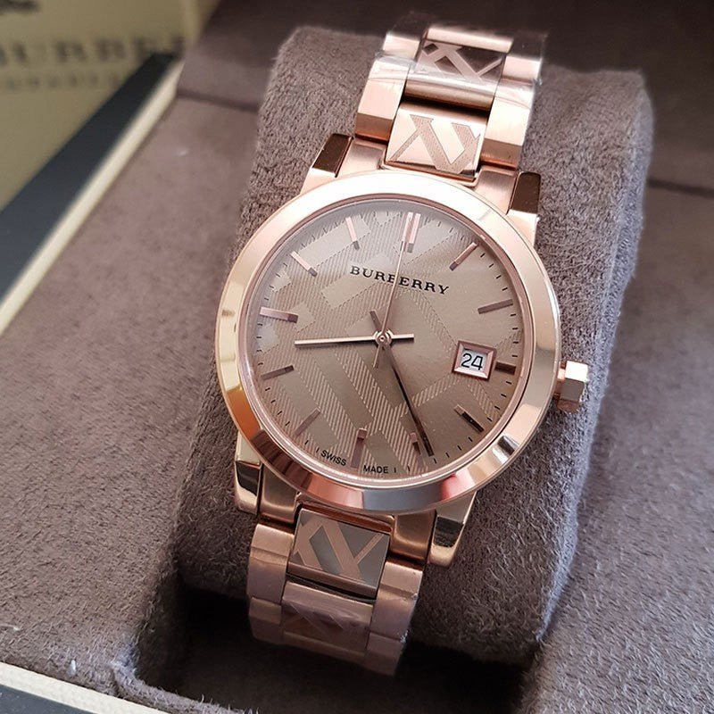  Shop Authentic Burberry The City Rose Gold Dial Rose Gold Steel Strap Watch for Women - BU9146 - Luxxuri