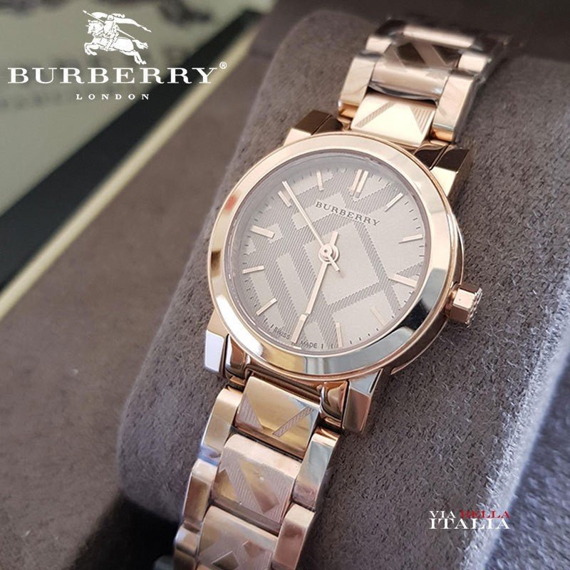  Shop Authentic Burberry The City Rose Gold Dial Rose Gold Steel Strap Watch for Women - BU9235 - Luxxuri
