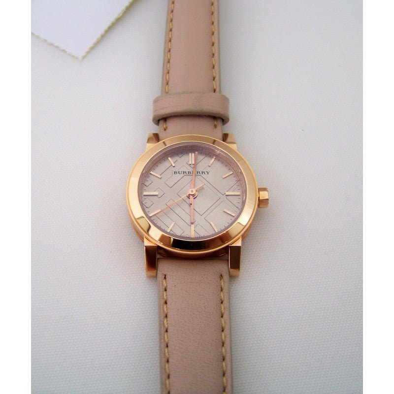  Shop Authentic Burberry The City Gold Dial Beige Leather Strap Watch for Women - BU9210 - Luxxuri