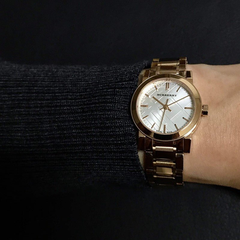  Shop Authentic Burberry The City White Dial Rose Gold Steel Strap Watch for Women - BU9204 - Luxxuri