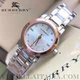  Shop Authentic Burberry The City Silver Dial Two Tone Steel Strap Watch for Women - BU9214 - Luxxuri
