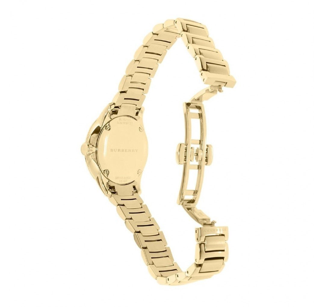  Shop Authentic Burberry The Classic Champagne Dial Gold Steel Strap Watch for Women - BU10109 - Luxxuri