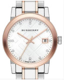  Shop Authentic Burberry The City Diamonds White Dial Two Tone Steel Strap Watch for Women - BU9127 - Luxxuri