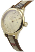  Shop Authentic Burberry The Classic Gold Dial Brown Leather Strap Watch for Women - BU10114 - Luxxuri