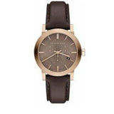  Shop Authentic Burberry The City Grey Dial Brown Leather Strap Unisex Watch - BU9755 - Luxxuri