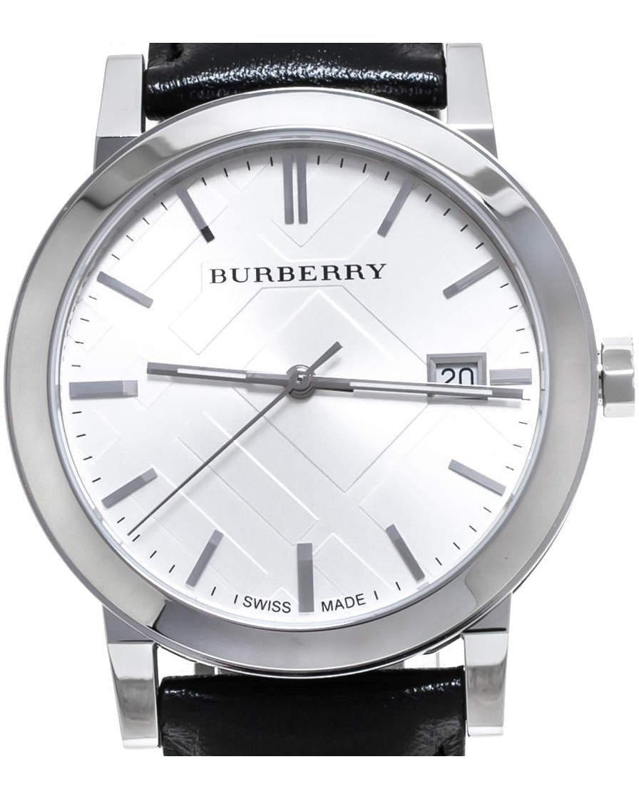  Shop Authentic Burberry The City White Dial Black Leather Strap Watch for Men - BU9008 - Luxxuri