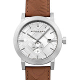  Shop Authentic Burberry The City Silver Dial Brown Leather Strap Watch for Men - BU9904 - Luxxuri