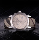  Shop Authentic Burberry The City Nova Beige Dial Grey Leather Strap Watch for Women - BU9023 - Luxxuri