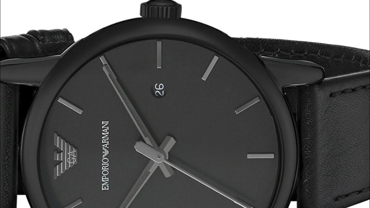  Shop Authentic Emporio Armani Classic Black Dial Black Leather Strap Watch For Men - AR1732 - Luxxuri