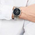  Shop Authentic Emporio Armani Luigi Black Dial Silver Steel Strap Watch For Men - AR1894 - Luxxuri