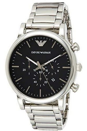  Shop Authentic Emporio Armani Luigi Black Dial Silver Steel Strap Watch For Men - AR1894 - Luxxuri