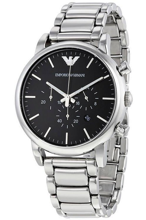  Shop Authentic Emporio Armani Luigi Black Dial Silver Steel Strap Watch For Men - AR1894 - Luxxuri