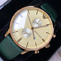  Shop Authentic Emporio Armani Chronograph Champagne Dial Green Leather Strap Watch For Men - AR1722 - Luxxuri