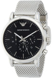  Shop Authentic Emporio Armani Classic Chronograph Black Dial Silver Mesh Bracelet Watch For Men - AR1808 - Luxxuri