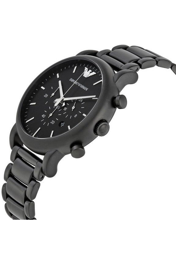 Shop Authentic Emporio Armani Luigi Chronograph Black Dial Black Stainless Steel Watch For Men - AR1895 - Luxxuri