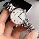  Shop Authentic Emporio Armani T Bar Mother of Pearl Dial Steel Strap Watch For Women - AR1682 - Luxxuri