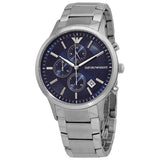  Shop Authentic Emporio Armani Renato Chronograph Blue Dial Silver Steel Strap Watch For Men - AR11164 - Luxxuri