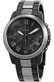  Shop Authentic Fossil Grant Chronograph Black Dial Two Tone Steel Strap Watch for Men - FS5269 - Luxxuri