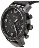  Shop Authentic Fossil Nate Chronograph Black Dial Black Leather Strap Watch for Men - JR1354 - Luxxuri
