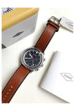  Shop Authentic Fossil Goodwin Chronograph Blue Dial Brown Leather Strap Watch for Men - FS5414 - Luxxuri