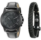  Shop Authentic Fossil Grant Chronograph Black Dial Black Leather Strap Watch for Men - FS5132 - Luxxuri