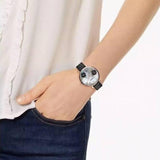  Shop Authentic Fossil Jacqueline Mother of Pearl Dial Black Leather Strap Watch for Women - ES4535 - Luxxuri