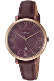  Shop Authentic Fossil Jacqueline Burgundy Dial Burgundy Leather Strap Watch for Women  - ES4099 - Luxxuri