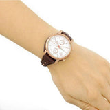  Shop Authentic Fossil Boyfriend White Dial Brown Leather Strap Watch for Women - ES3616 - Luxxuri