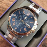  Shop Authentic Fossil Grant Chronograph Blue Dial Two Tone Steel Strap Watch for Men - FS5024 - Luxxuri