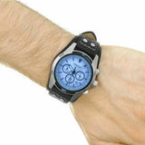  Shop Authentic Fossil Coachman Chronograph Blue Dial Black Leather Strap Watch for Men - CH2564 - Luxxuri