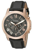  Shop Authentic Fossil Grant Chronograph Grey Dial Black Leather Strap Watch for Men - FS5085 - Luxxuri