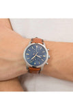  Shop Authentic Fossil Townsman Chronograph Blue Dial Brown Leather Strap Watch for Men - FS5279 - Luxxuri