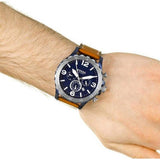  Shop Authentic Fossil Nate Chronograph Navy Blue Dial Brown Leather Strap Watch for Men - JR1504 - Luxxuri