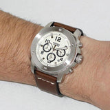  Shop Authentic Fossil Modern Machine White Dial Brown Leather Strap Watch for Men - FS4929 - Luxxuri