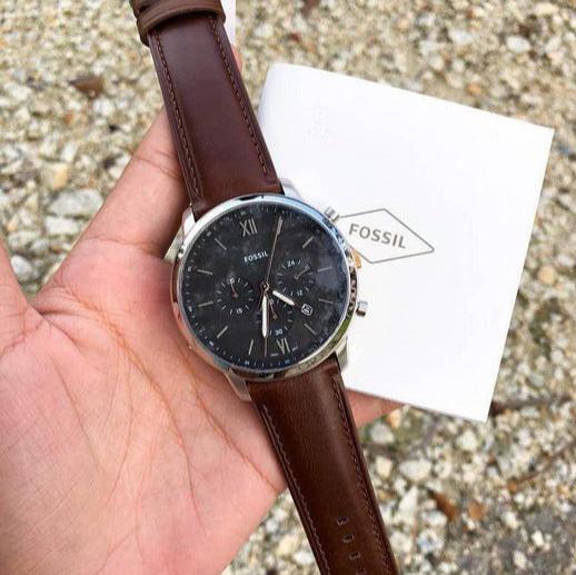  Shop Authentic Fossil Neutra Chronograph Black Dial Brown Leather Strap Watch for Men - FS5408 - Luxxuri
