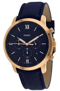  Shop Authentic Fossil Neutra Chronograph Blue Dial Blue Leather Strap Watch for Men - FS5454 - Luxxuri