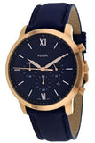  Shop Authentic Fossil Neutra Chronograph Blue Dial Blue Leather Strap Watch for Men - FS5454 - Luxxuri