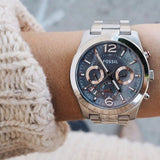  Shop Authentic Fossil Perfect Boyfriend Mother of Pearl Blue Dial Silver Steel Strap Watch for Women - ES3880 - Luxxuri